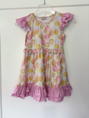 Clover Cottage Pineapple Ruffle Twirl Dress Size 5/6